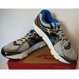 Saucony Progrid Echelon 3 Running Shoes Men's White Blue Orange NWT 7 D